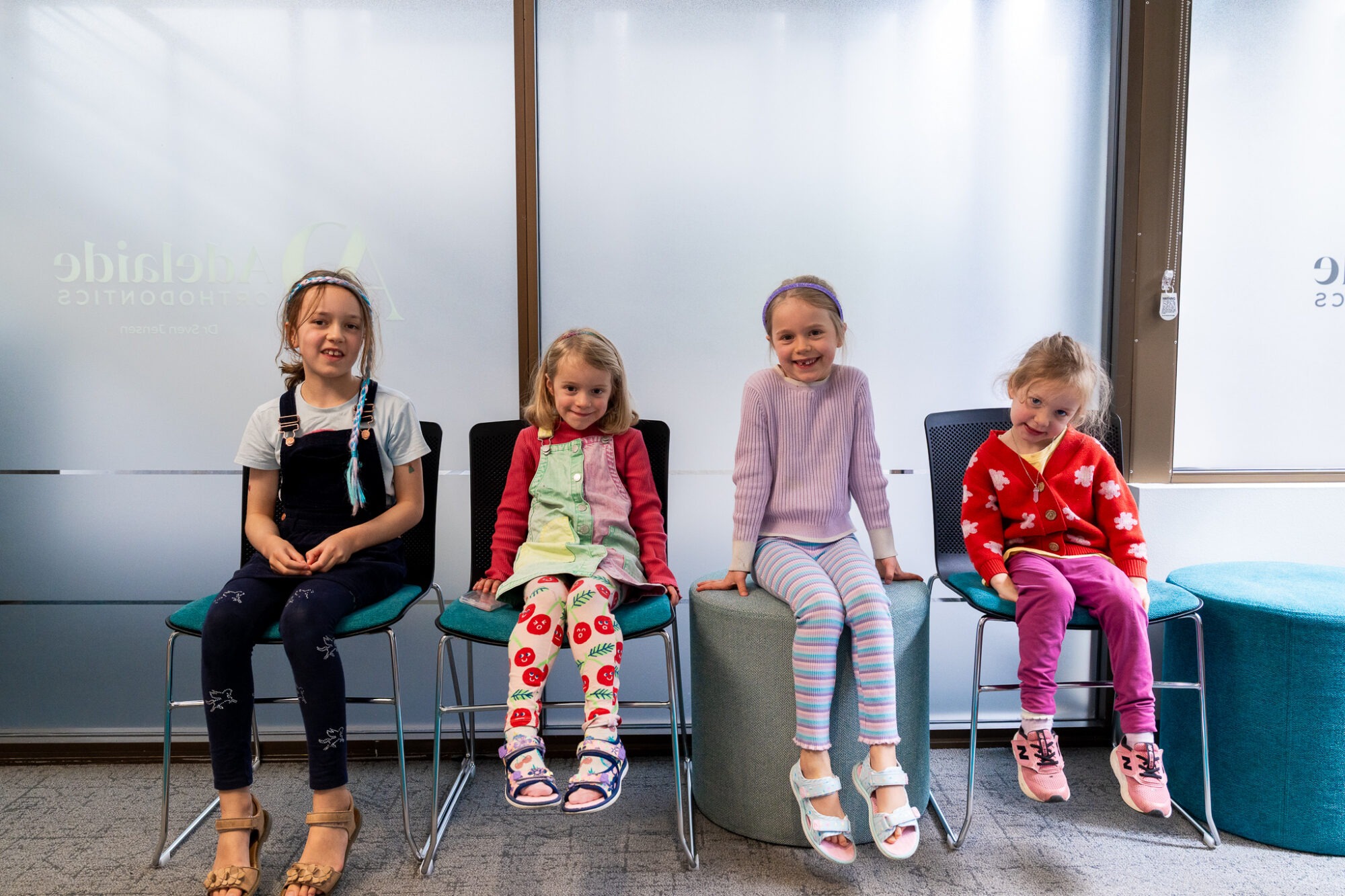 Young children waiting to see zDr Jensen, Modbury orthodontist.